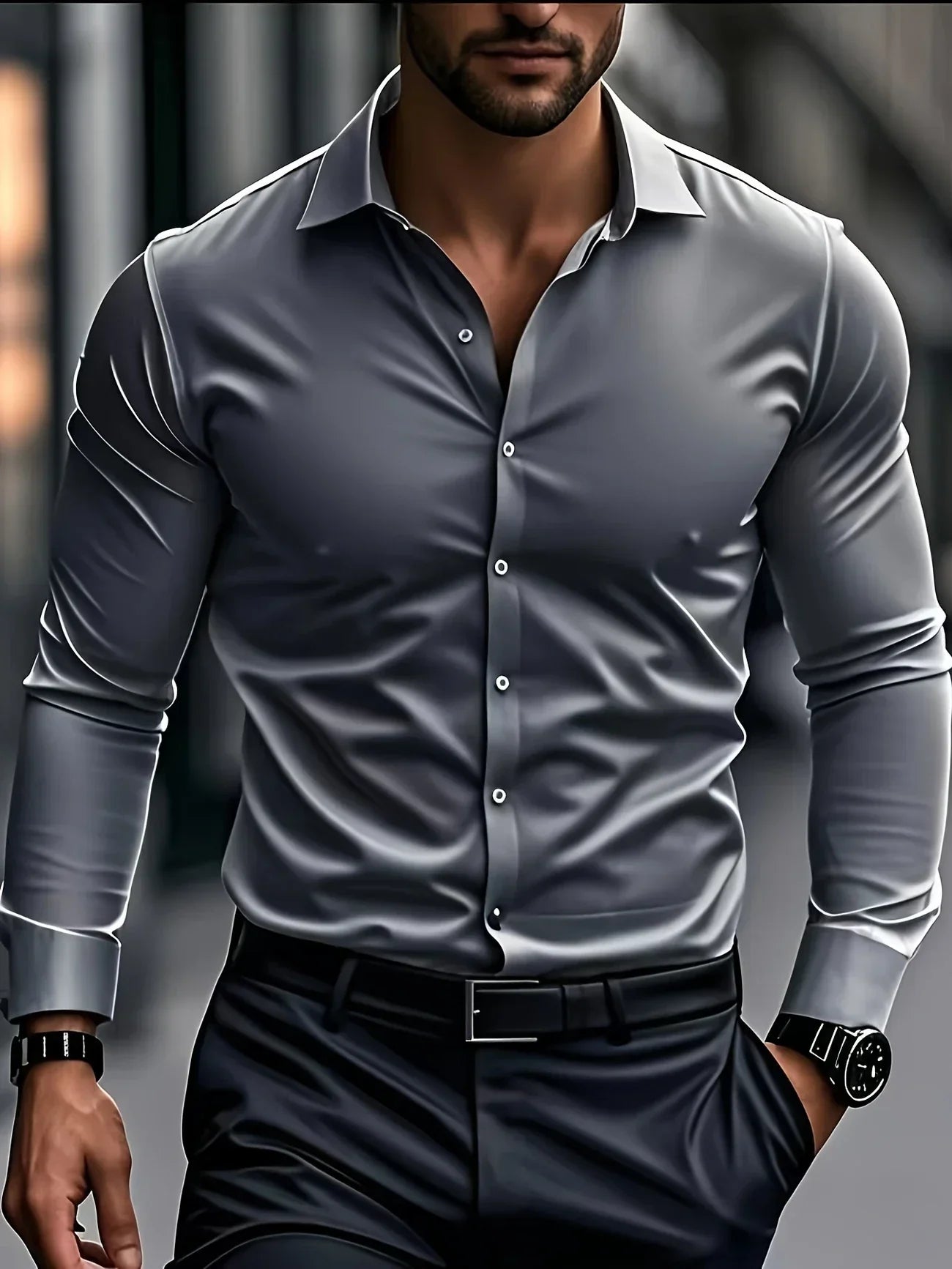 Alva™ | Elegant langærmet skjorte med knapper