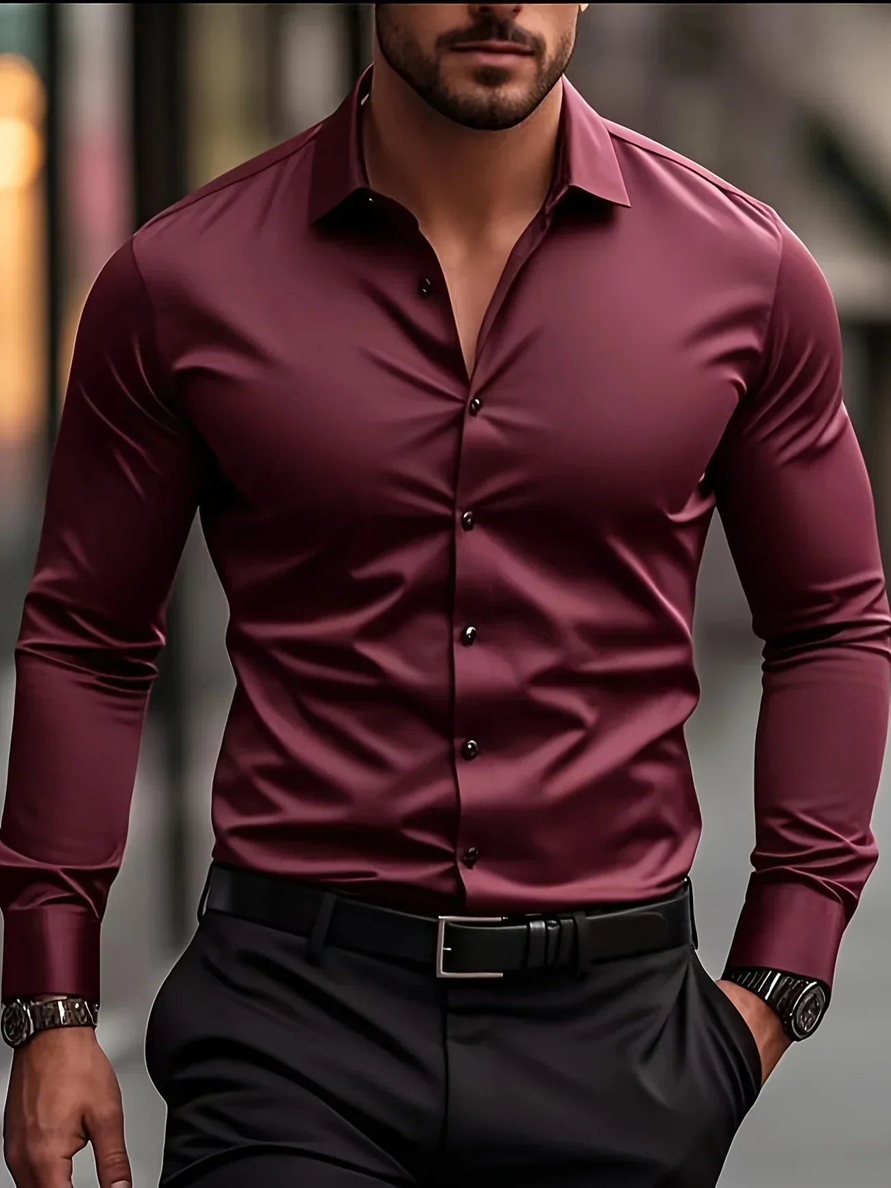 Alva™ | Elegant langærmet skjorte med knapper