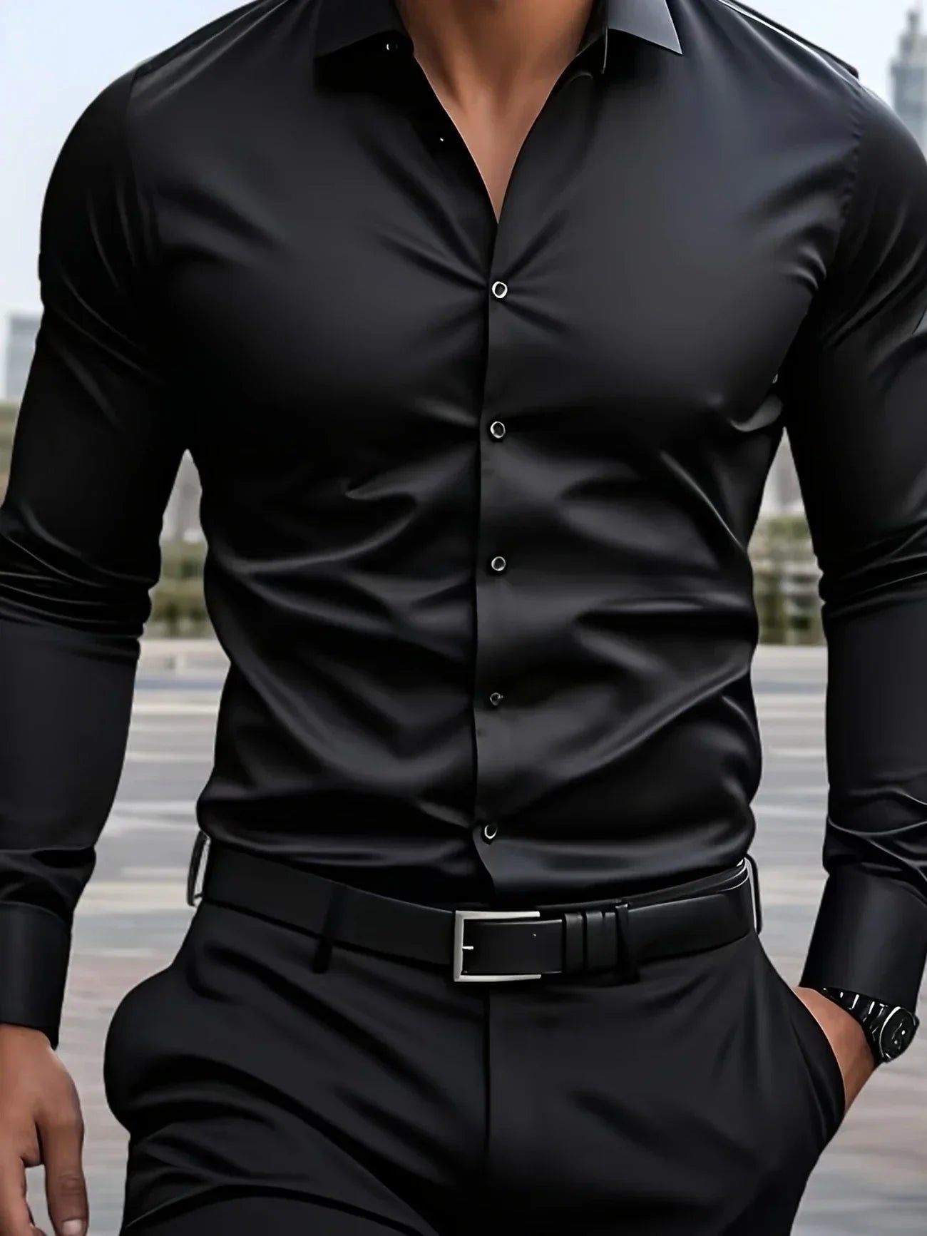 Alva™ | Elegant langærmet skjorte med knapper
