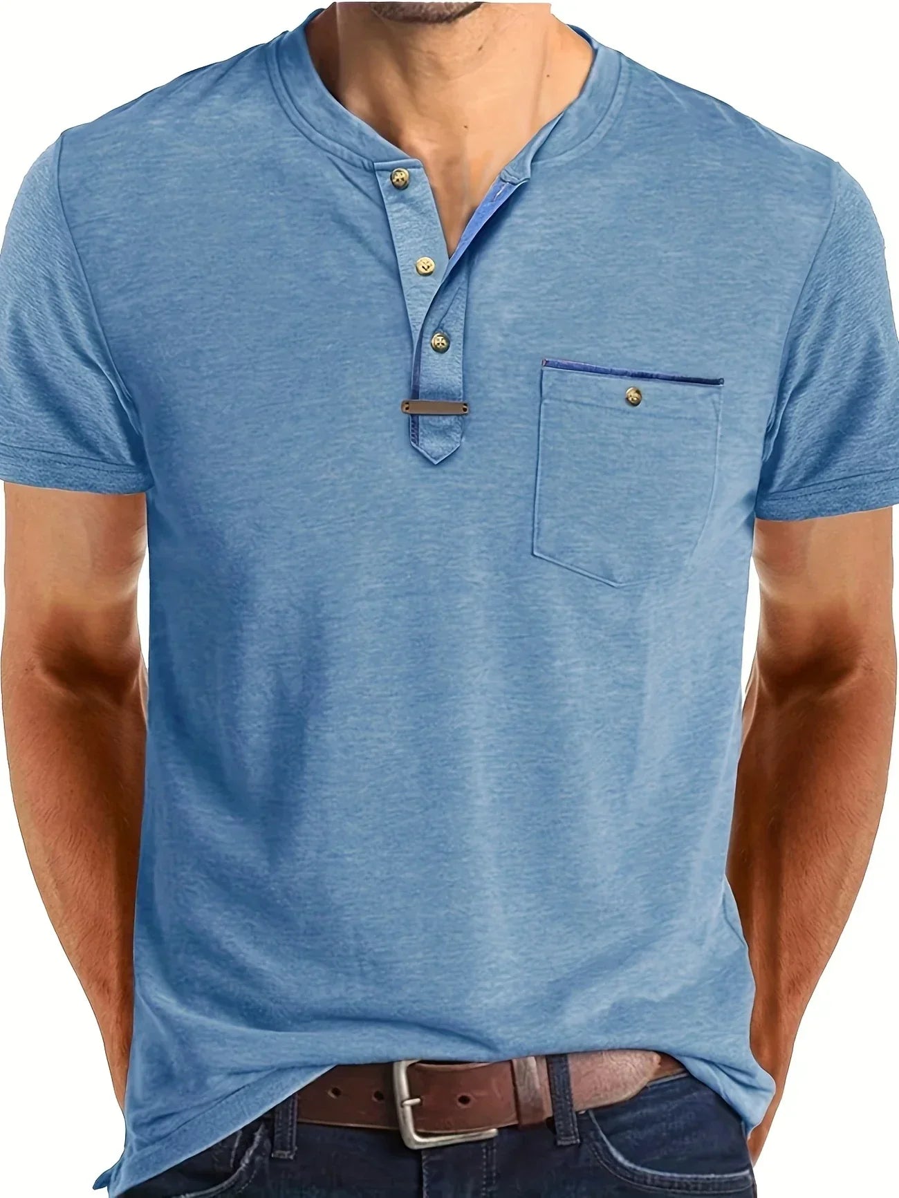 Alva™ | Elegant T-shirt med rund hals og lomme
