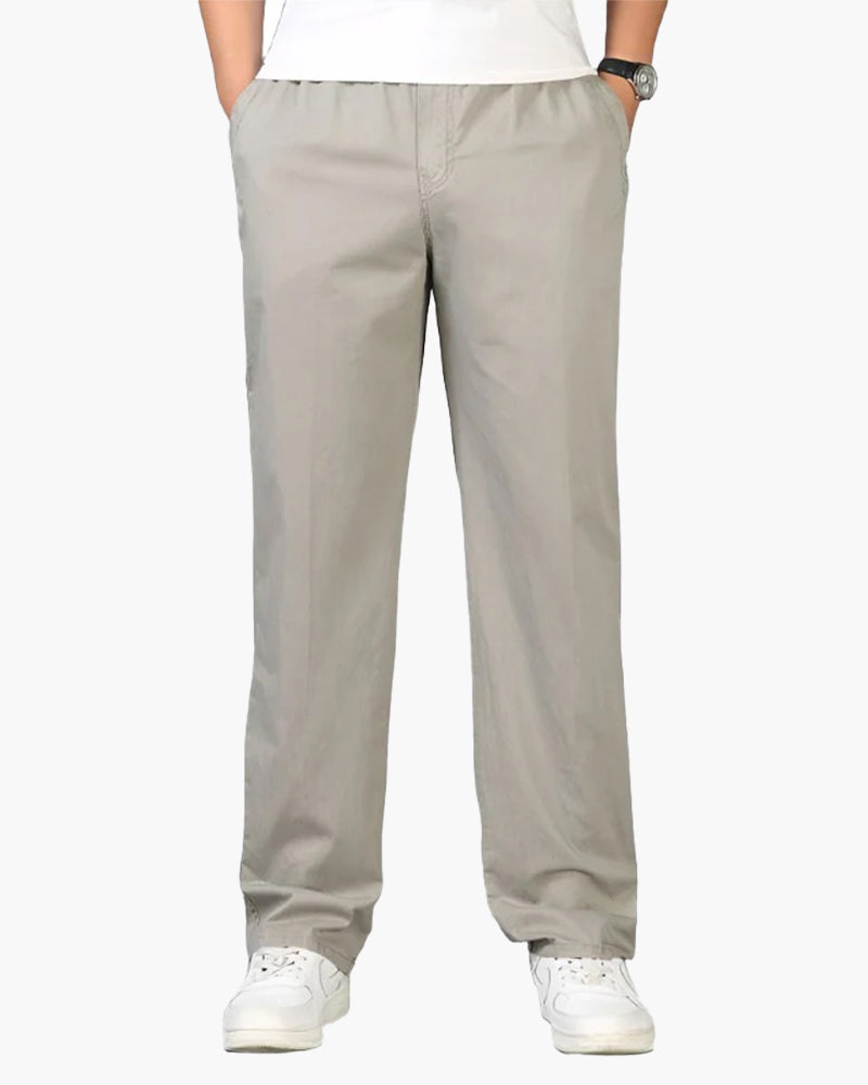 100% COTTON PANTS Licht Grijs / S