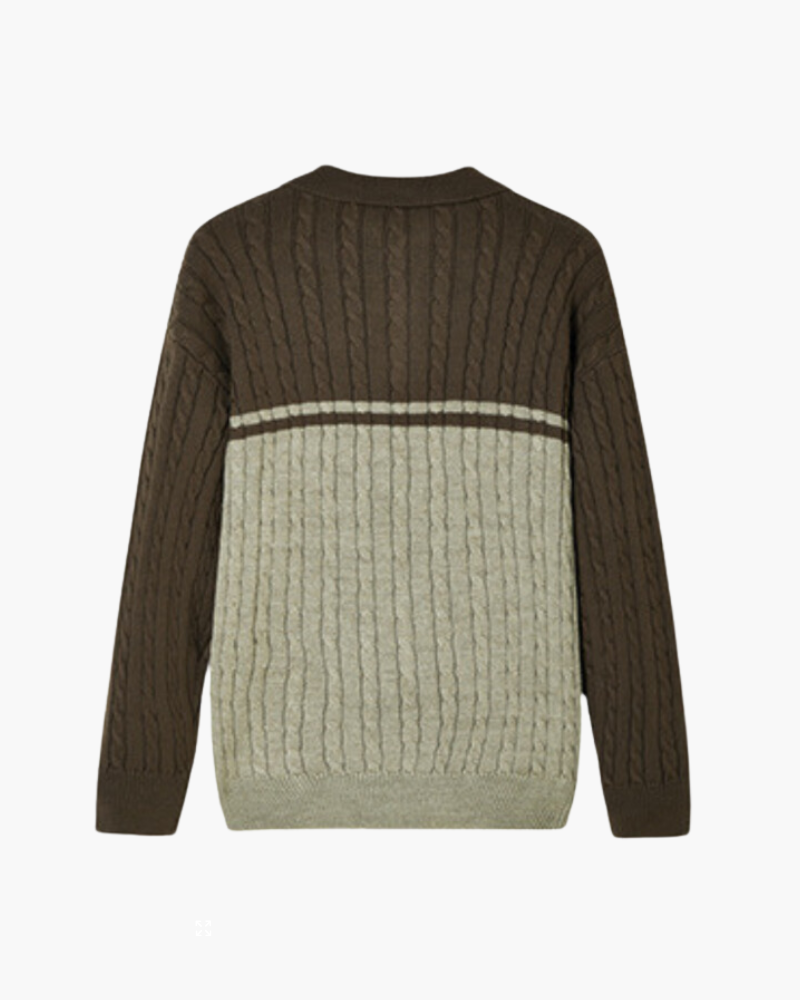 100% PREMIUM WOOL ZIP-UP Bruin / XS