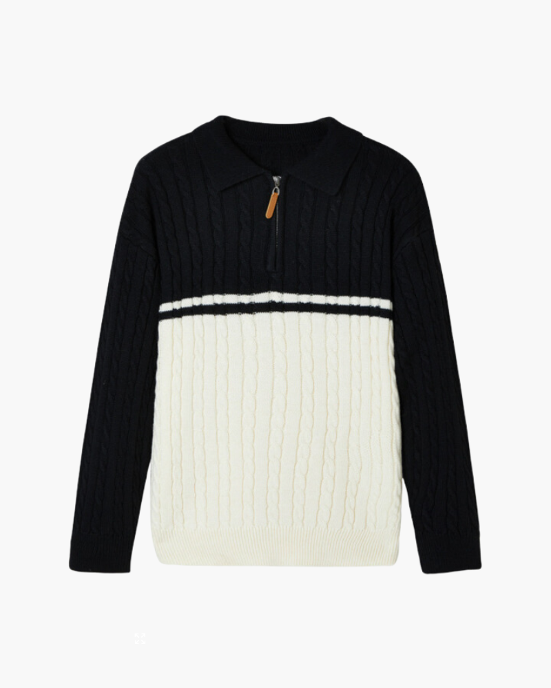 100% PREMIUM WOOL ZIP-UP Zwart / XS