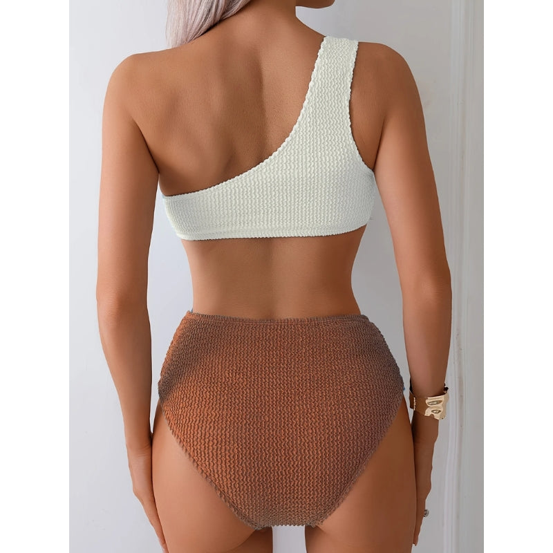 Luna | Asymmetrisk Bikini med Luksuriøs Struktur
