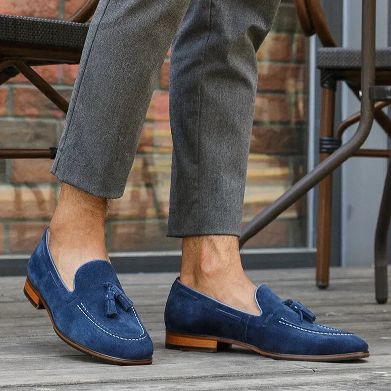 Suède Loafers Heren Navy Blue Klassieke Instappers all