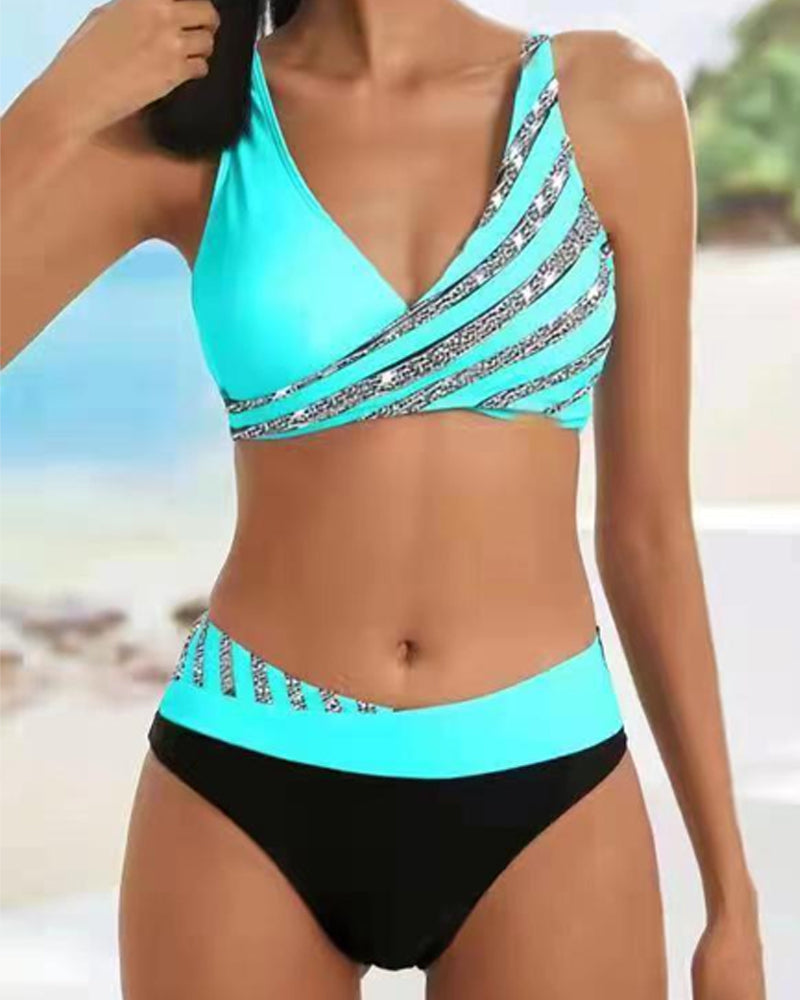 Mona - Printet Bikini i Varme Nuancer