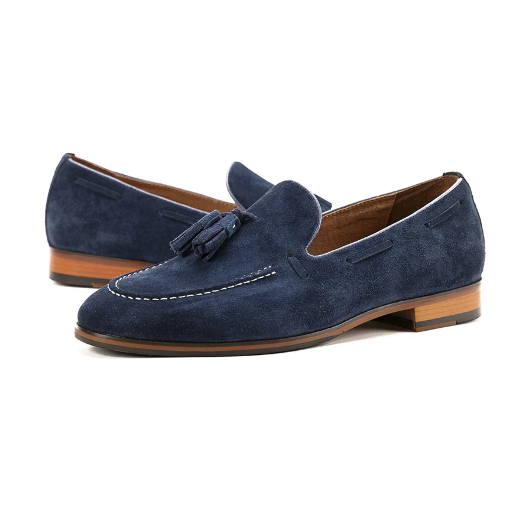 Suède Loafers Heren Navy Blue Klassieke Instappers all
