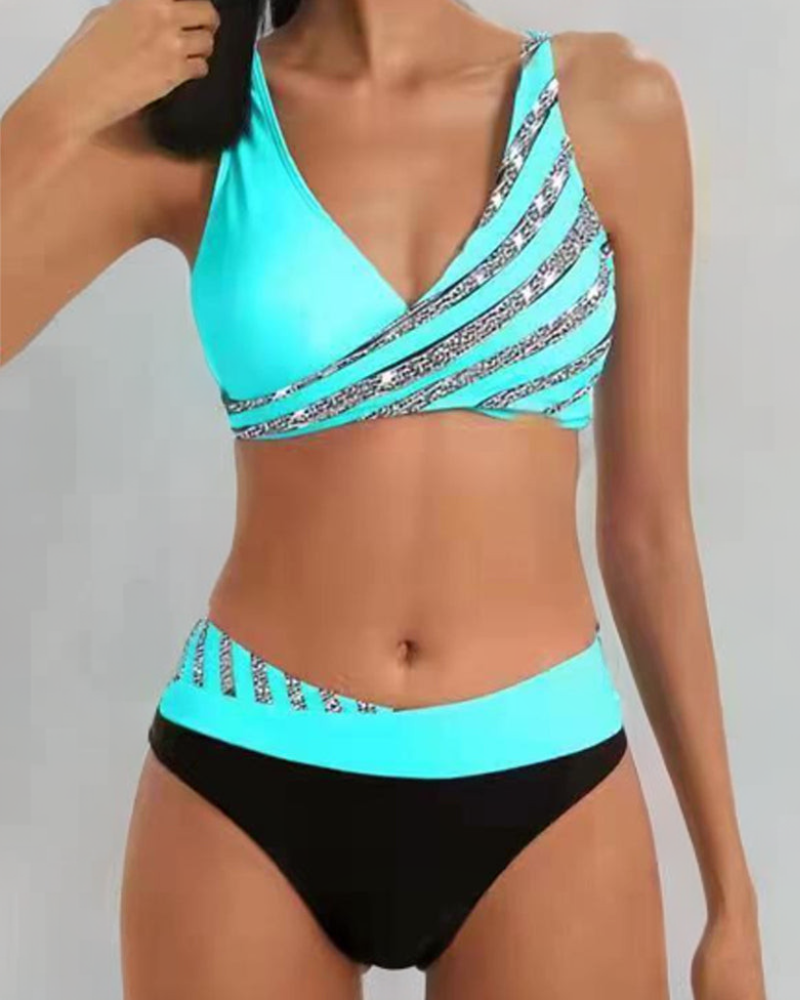Mona - Printet Bikini i Varme Nuancer