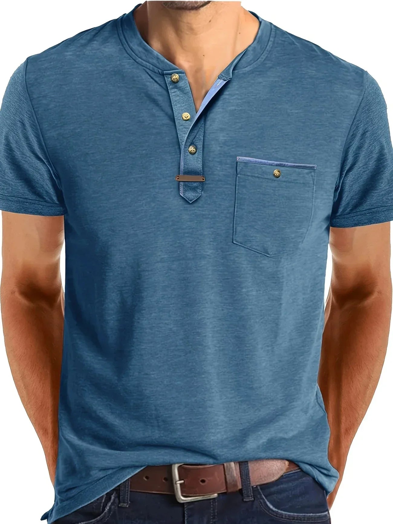 Alva™ | Elegant T-shirt med rund hals og lomme
