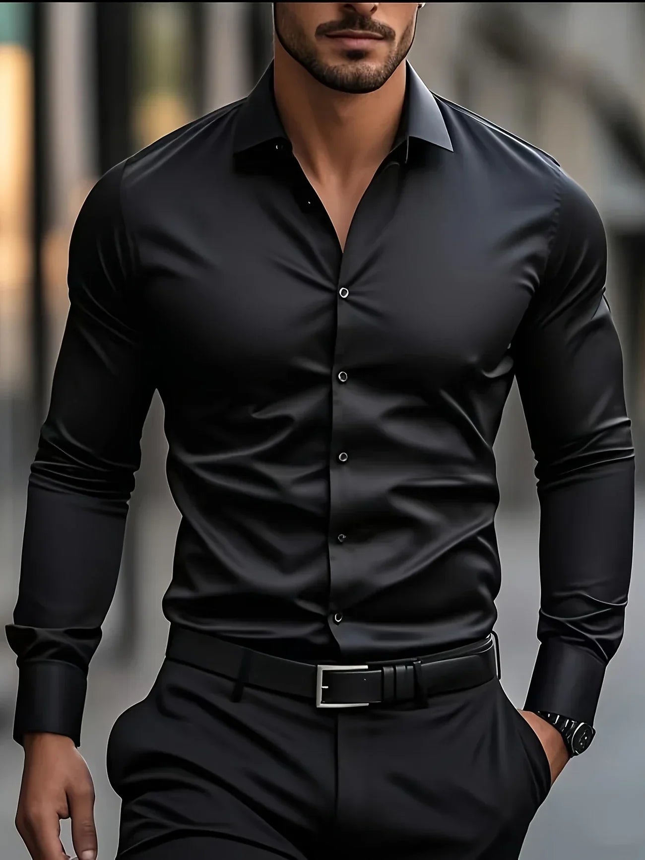 Alva™ | Elegant langærmet skjorte med knapper