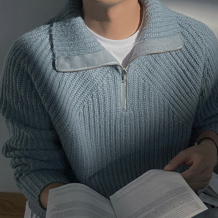 Alva™ | Pull Azure med kvart lynlås
